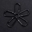 Практичный черный D-образный карабин из алюминиевого сплава, брелок для ключей, оборудование для пеших прогулок, альпинизма, карабина, зажим для занятий спортом на открытом воздухе, лагеря