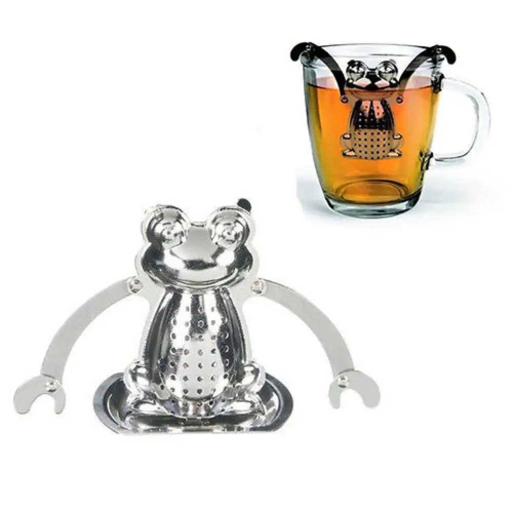 1 шт Нержавеющая сталь лягушка Форма Чай фильтр травы Специи Кухня аксессуары