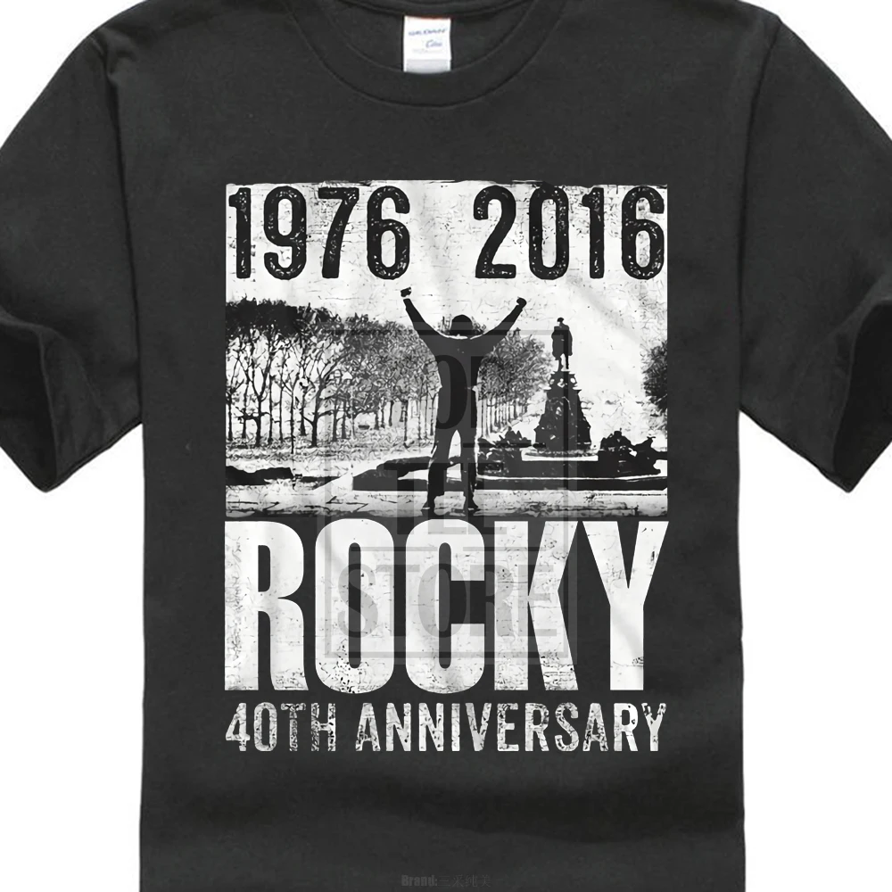 Рокки Бальбоа футболка новая Лицензированная 40Th 1976 2016 Черный 100% хлопок |