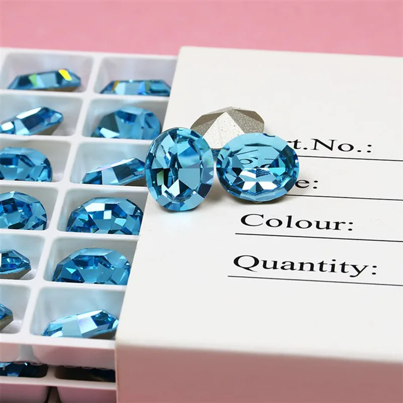 

10-20pcs ellipse Round Crystal K9 Glass Rhinestones Applique Fancy Stones for Craft Glue Christmas Clothing Garment Decoration