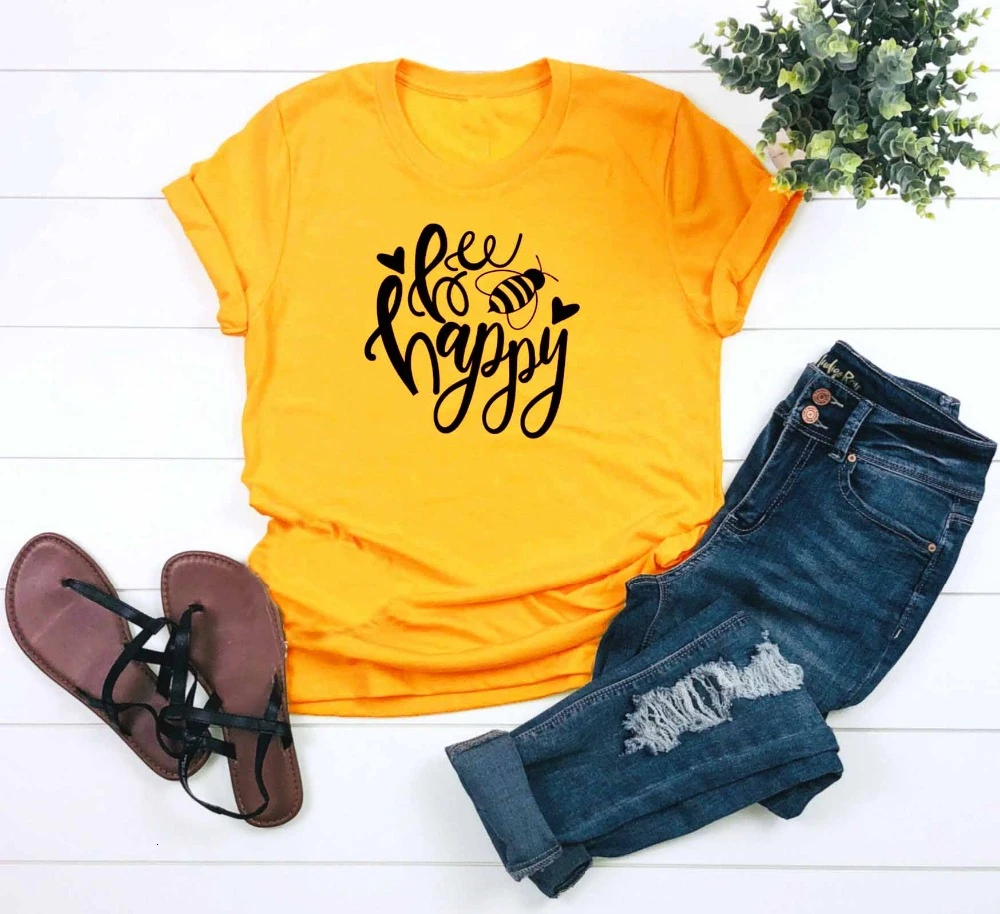 Веселая футболка с Пчелой Забавный Графический Женский модный рекламный слоган