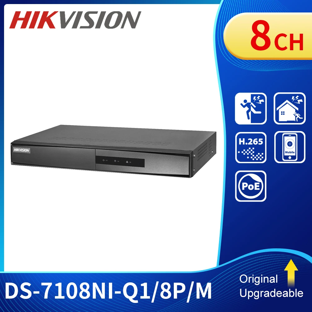 

Hik IP Cameras Network Video Recorder DS-7104NI-Q1/4P/M DS-7108NI-Q1/8P/M 4ch 8ch Mini 1U 4 8 PoE NVR H.265+ for up to 4MP