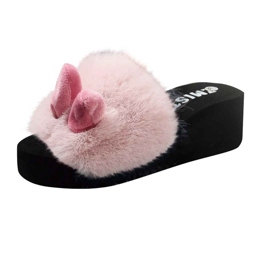 Танкетки SAGACE женские на платформе милые шлепанцы с ушками кролика без застежки