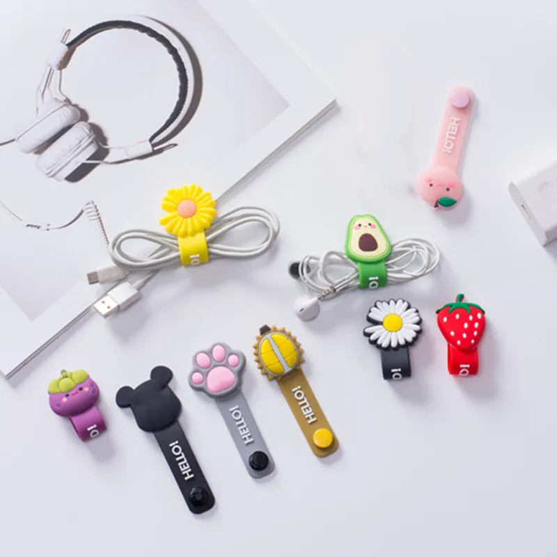 

Cute Fruit Flower Cable Winder Cable Organizer Winder Wire Protector Marker Holder Cover For iPhone Samsung Xiaomi Earphone USB