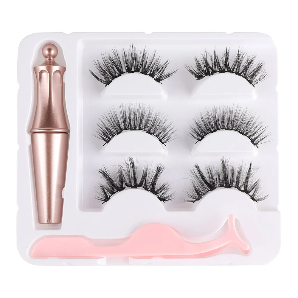 Set 09 Criss-cross 5 магнитные Накладные ресницы с магнитной подводкой для глаз и набор пинцетов Магнитный ненастоящий ресницы Водонепроницаемый стойкий ресницы удлинитель макияж - Цвет: Set 09 Criss-cross