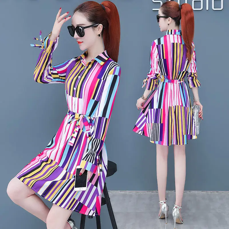 

New casual medium length Printed Dress for women