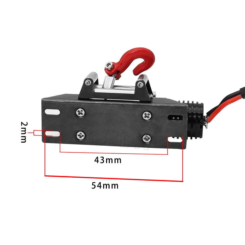 Cabrestante de Metal y acero con cable para coche teledirigido, dispositivo autom&aacute;tico simulado para coche teledirigido 1/10, Axial SCX10 II III RBX10 D110 D90 Traxxas TRX4 TRX6-1