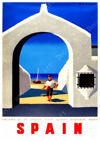 Испания путешествия холст живопись винтажные настенные постеры из крафт бумаги