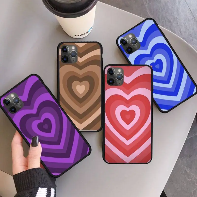 

Love heart colorful pattern Phone Case For iphone 12 11 13 7 8 6 s plus x xs xr pro max mini