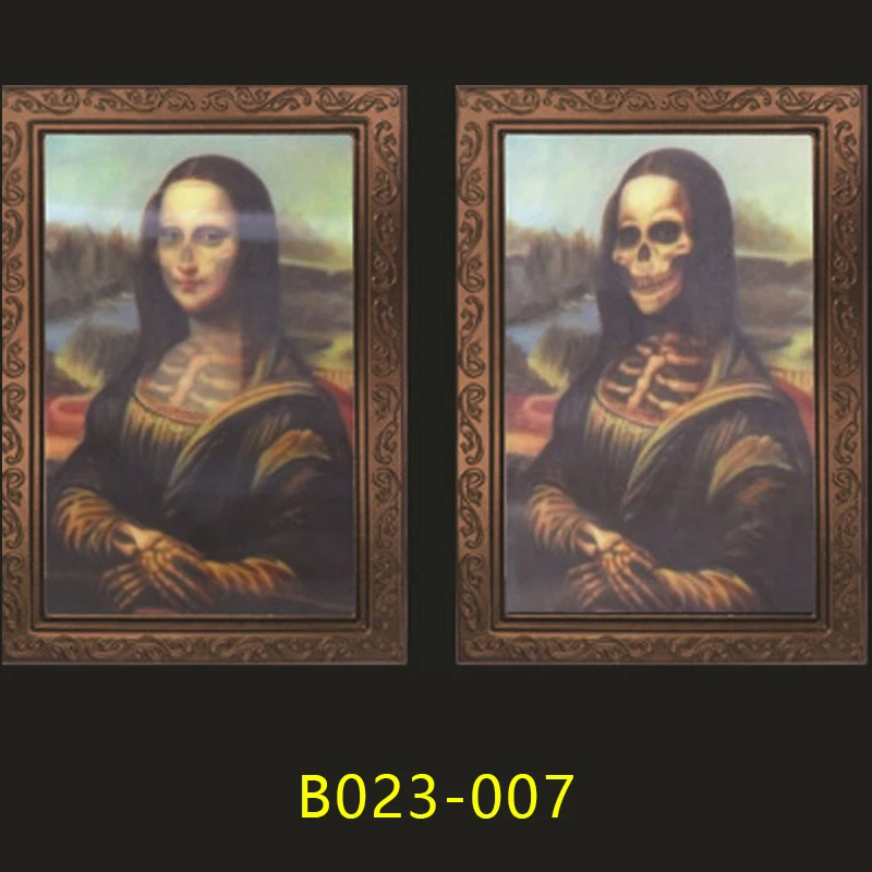 B023-007 Страшный Хэллоуин бар дом с привидениями 3D Изменение лица художественная картина рамка сценическое украшение реквизит гостиная живопись Fd - Цвет: B023-007