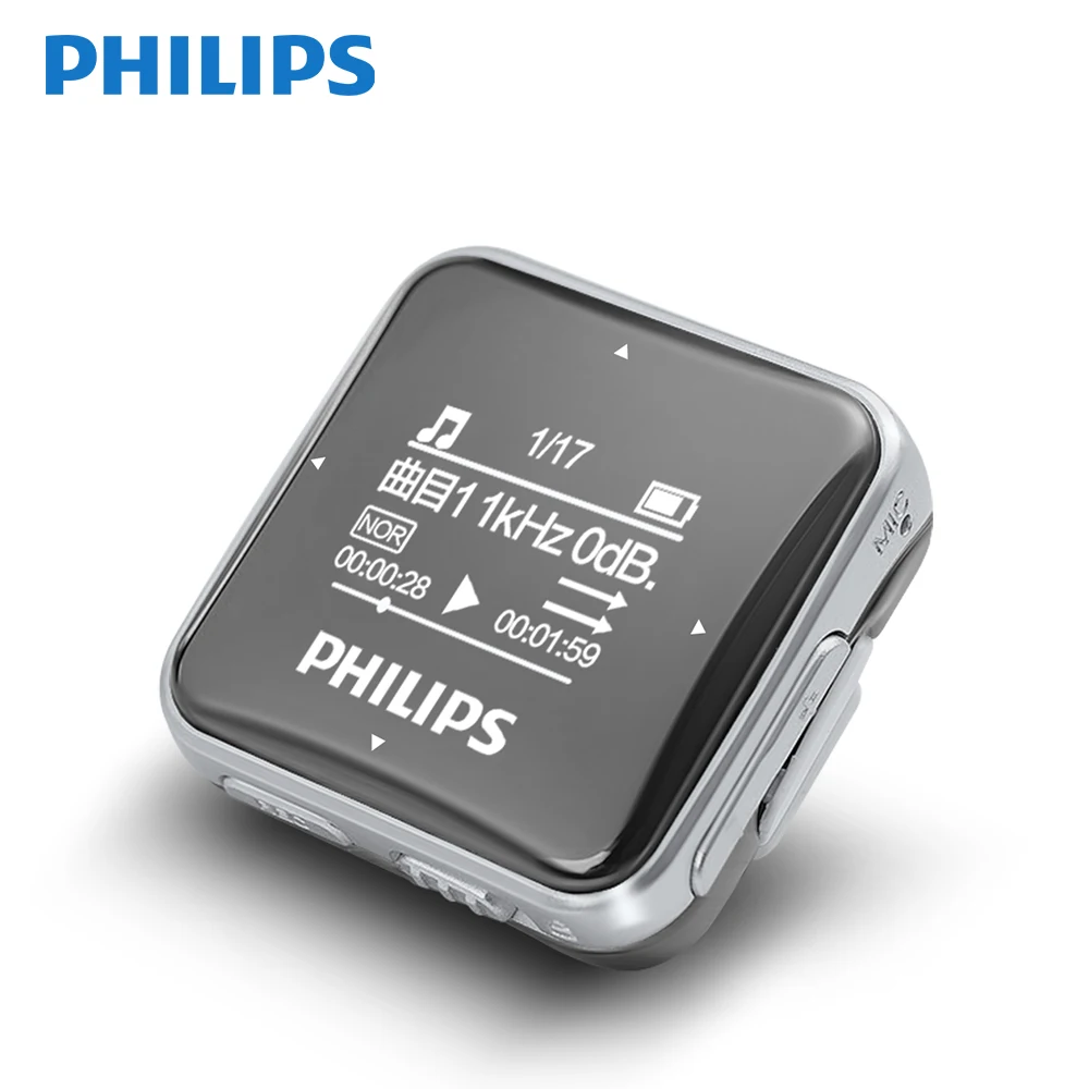 

Philips Original Music MP3 Player 8GB Sports Clip Mini Lossless Fullsound Stereo Walkman Screen With FM Radio / Recording SA2208