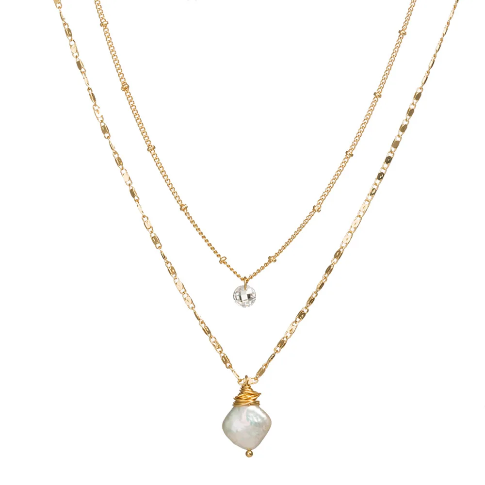 

Fashion Women's Elegant Elegant Necklace Baroque Pearl Pendant Multistory Necklace