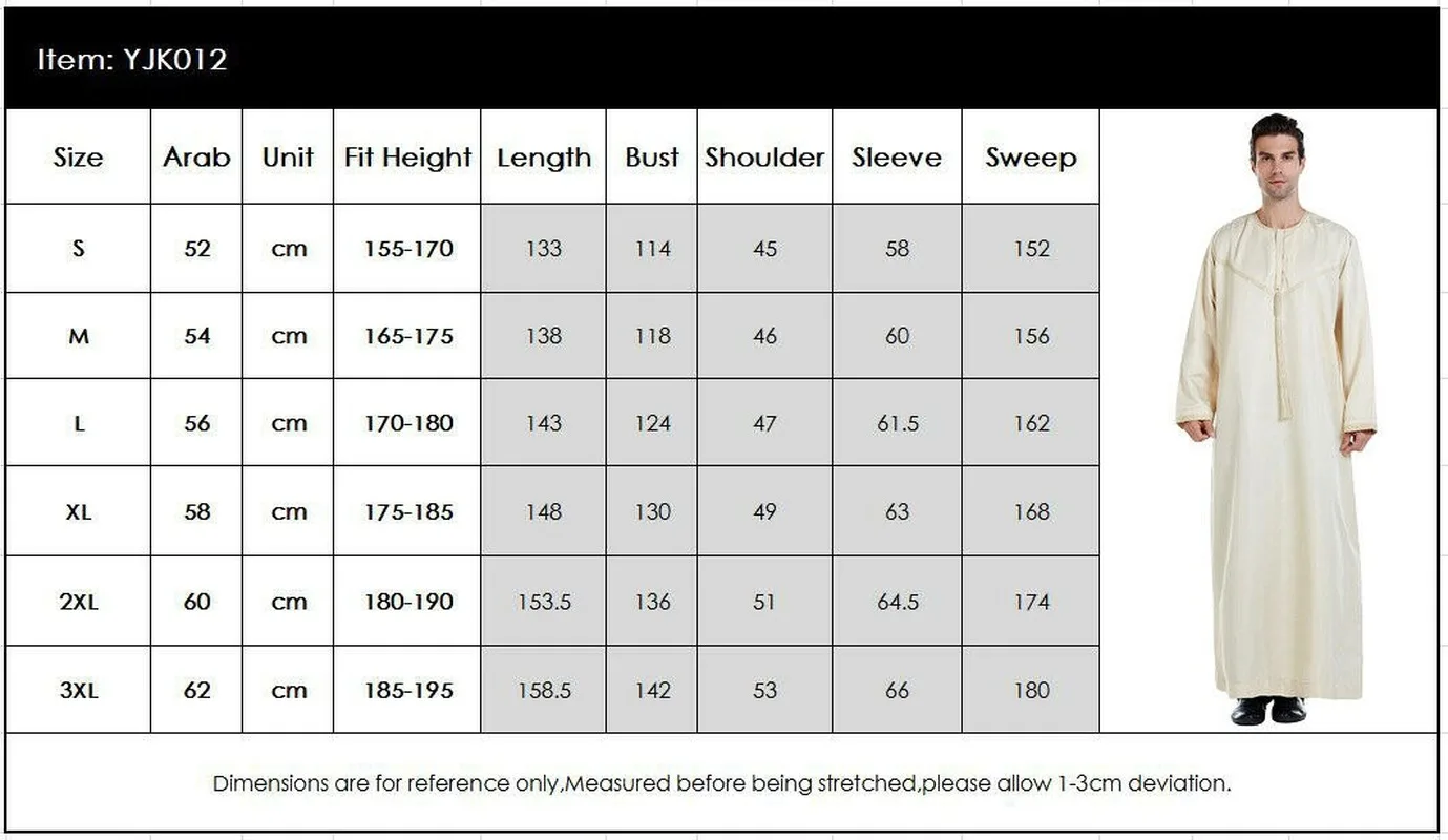 Muslim fashion arab saudi thobe Men Jubba Thobe polyester panjabi dress for men islamic clothing kurta for men Long sleeve plus