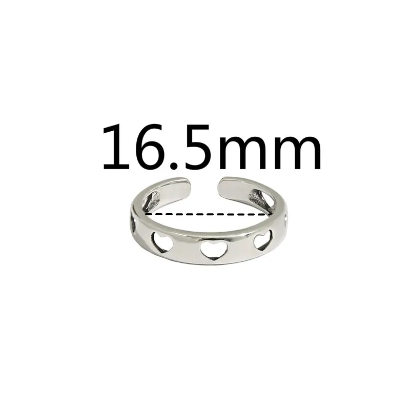 

925 Sterling Silver Hollow Heart Open Rings For Women Korea Popular Student Girl Fine Jewelry Flyleaf