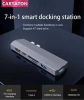 high quality support up to 4k 30hz 40gbps sd tf card reader 7 port type c usb c hub for macbook pro
