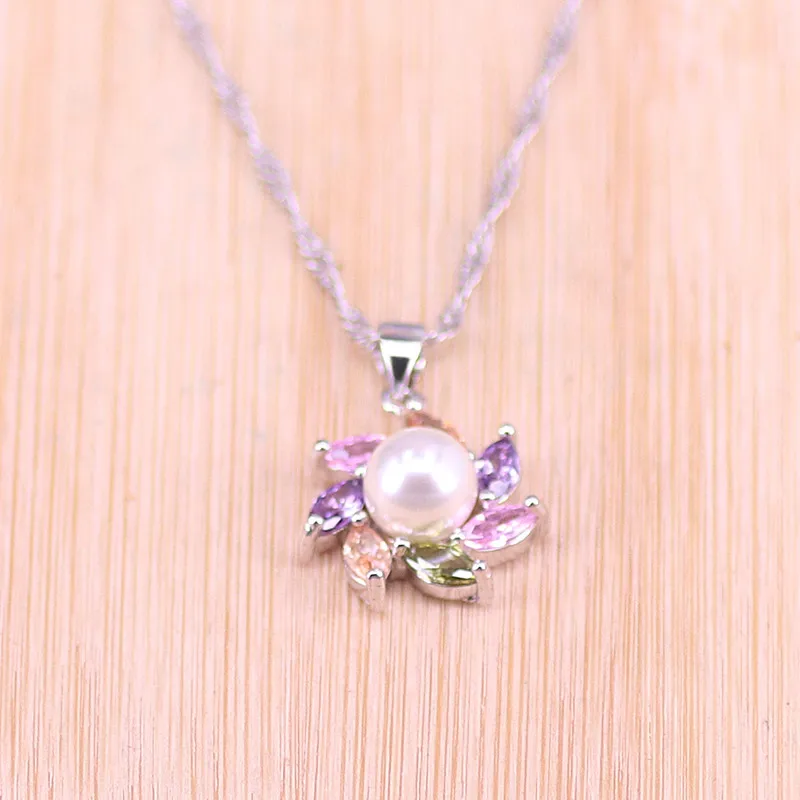 Женское Ожерелье с браслетом Risenj серьги-гвоздики из серебра 925 пробы