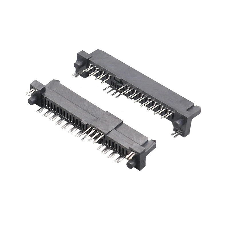 Online 500 Stücke SAS 29Pin Buchse 180 Grad Zweireihig Stecker Mit Positionierung Spalte SATA Stecker Buchse