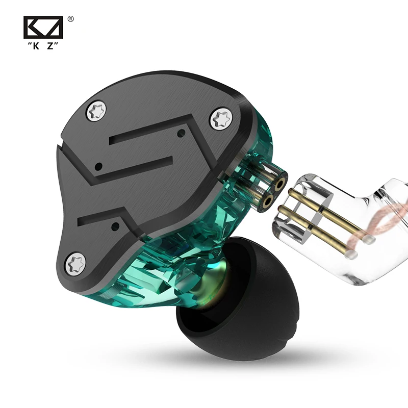 KZ ZSN 1BA + 1DD гибридные наушники для ушей HIFI Monito спортивные бега DJ гарнитура съемные