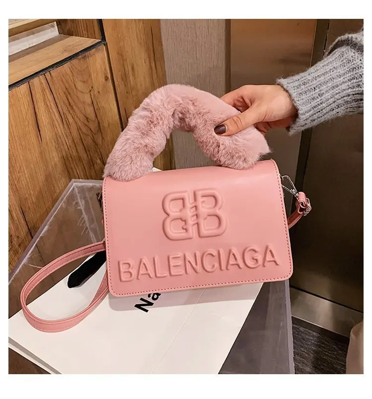 

Women 2021 Famous Luxury Brand Designer Crossbody Bag Top Soft fluffy handle Shoulder bag Classic trend Top-handle Bag Pu Wallet