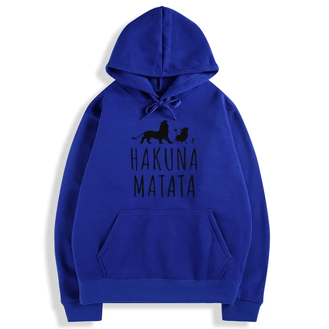 Hakuna Matata флисовая толстовка женская Повседневная флисовая толстовка Король Лев Harajuku пуловер животные толстовки Великобритания