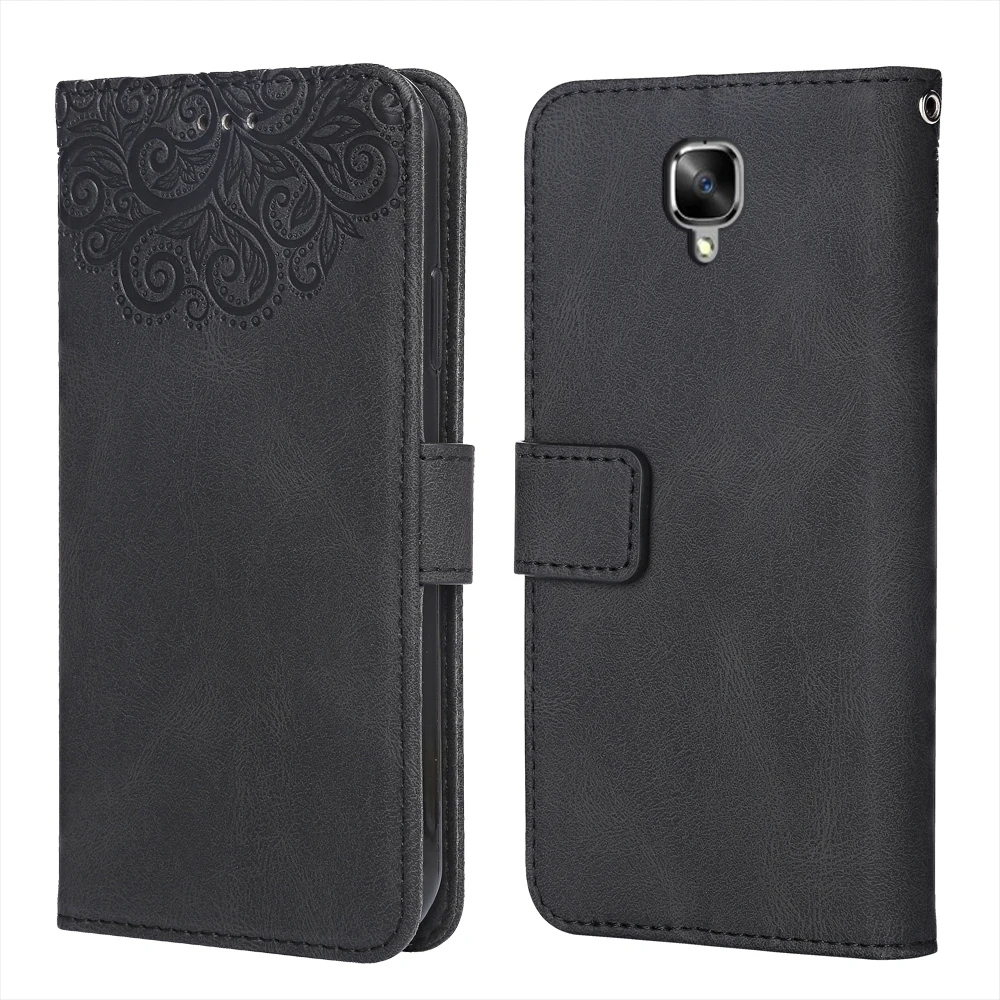 Luxury Leather Case for OnePlus 3 Flower Embossing Wallet Flip Phone 1+3 Cover Card Slot Funda | Мобильные телефоны и