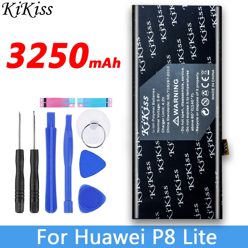 Бесплатный инструмент аккумулятор KiKiss HB366481ECW для huawei Ascend p9/p9 p10 p20 lite/p8 lite /honor 8/honor 8 Lite/honor 5C/G9/Y6 II - Цвет: HB3742A0EZC