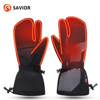 savior heated gloves for men women 3 finger ski mitten 7 4v rechareable battery gloves for skiing 2021