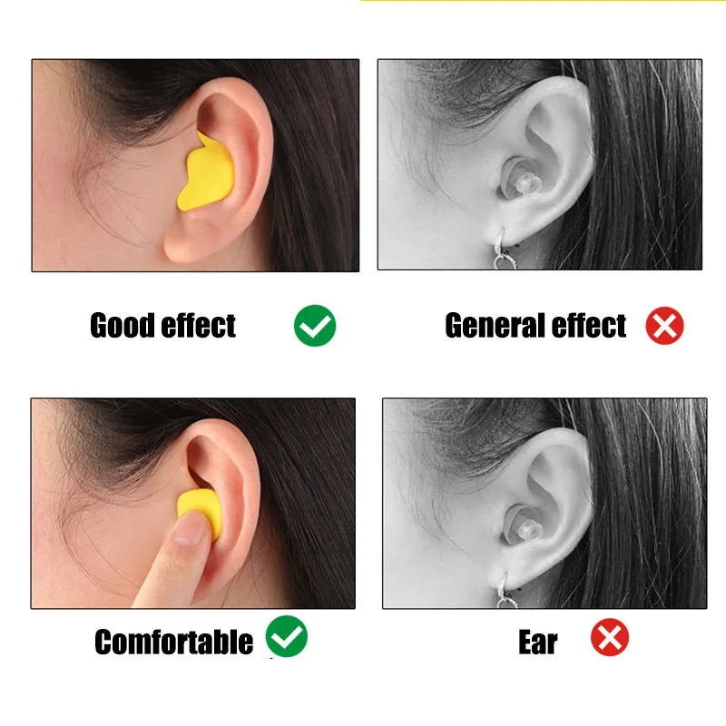 60 шт. формовочная анти Шум уха Вилки снижение мягкие носки с противоскользящим