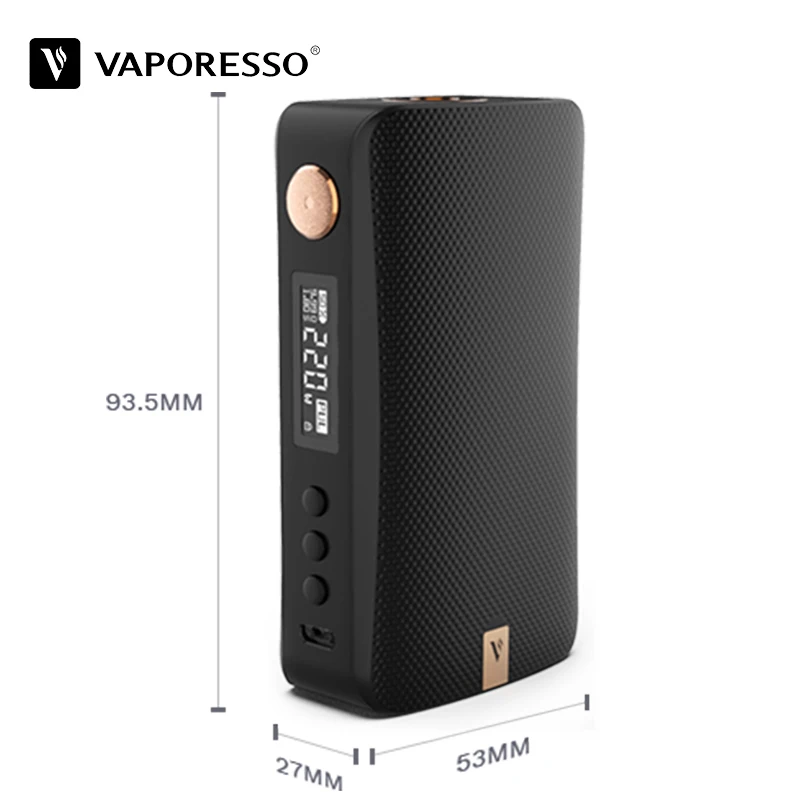 Оригинальный vaporesso GEN TC Box MOD 200 Вт Двойной 18650 аккумулятор с 0 91 'OLED экраном