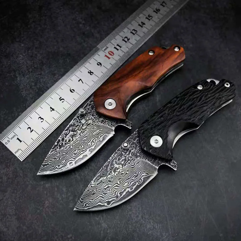 

New Damascus Steel EDC Folding Knife Outdoor High Hardness Knife Portable Knife Fruit Knife Knives Folding