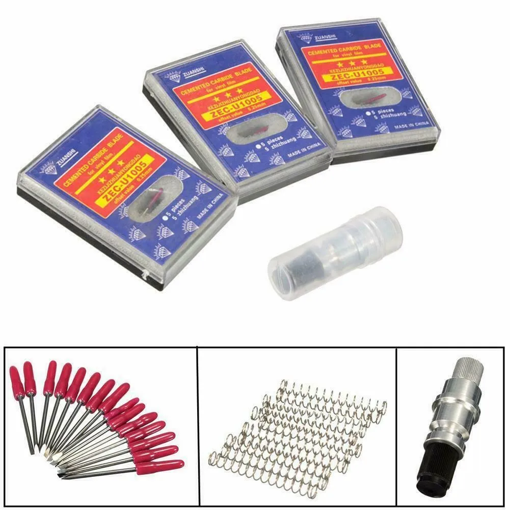 

15Pcs/Set 30/45/60 Degree Vinyl Cutter Plotter Roland Blade Cutting Plotter Blade + Roland Blade Holder For Graphtec CB09