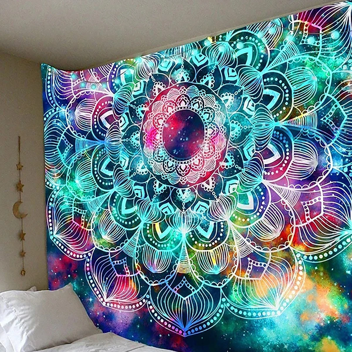 

Индийский настенный подвесной Гобелен Мандала органическое одеяло Декор для дома прямоугольные украшения для дома психоделический гобеле...