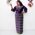 Комплект из 3 предметов, топ и юбка, шарф, весна-осень, африканская одежда, мусульманское длинное платье макси, высококачественные модные африканские комплекты для женщин