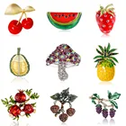 Женские эмалевые броши в виде фруктов, нагрудные значки-грибы для одежды, Ювелирное Украшение, булавка на воротник, подарочные аксессуары для друзей