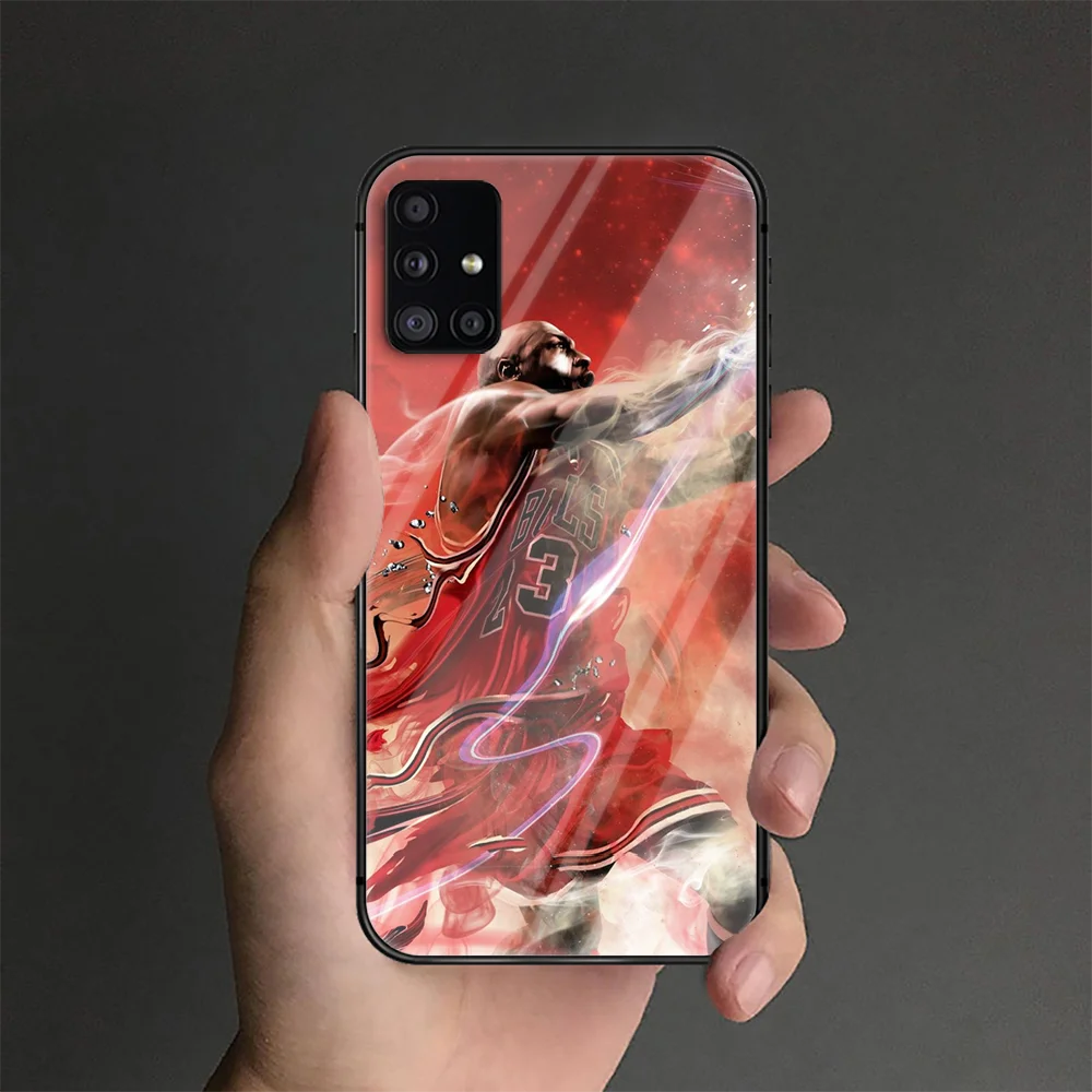 

Basketball Jordan Phone Tempered Glass Case Cover For Samsung Galaxy A M 10 12 20 20E 21 21S 30 30S 31 40 50 51 70 71 Cover