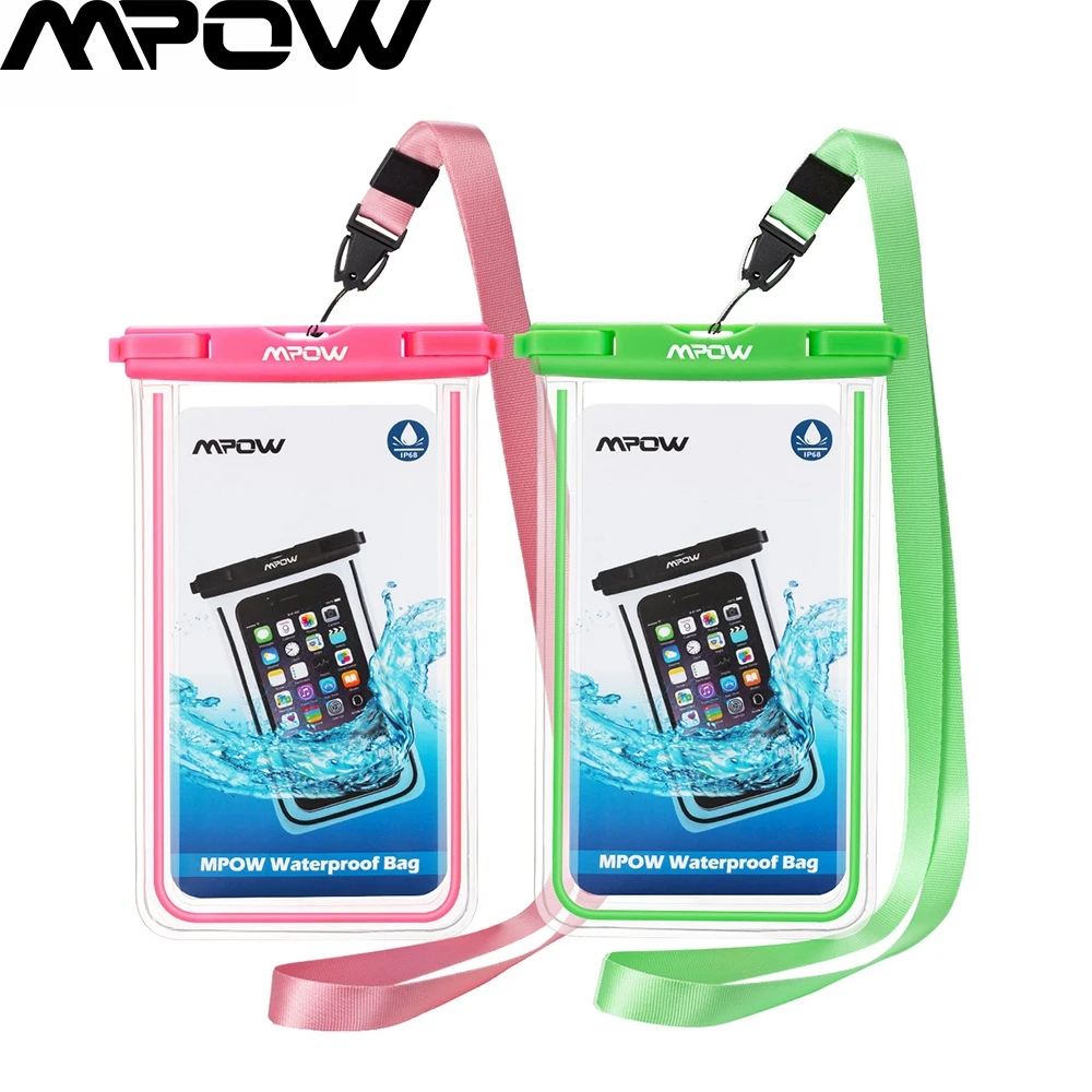2 шт. водонепроницаемый чехол для мобильного телефона Mpow IPX8 сумка подводного