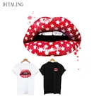 Нашивки с губами, термонаклейки для одежды, звезды, термонаклейки на футболку, топы, толстовку, аппликация на одежду, виниловые нашивки на заказ