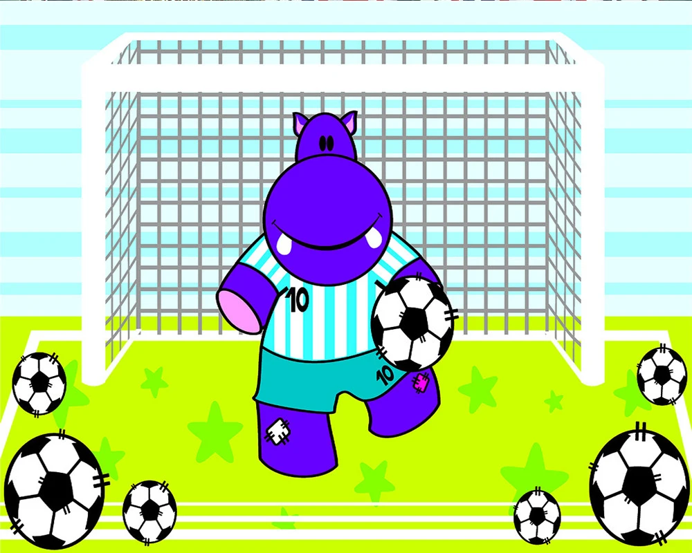 

3d Cartoon Animal Modern Curtain Cartoon Kicking Hippo Curtain Modern Animal Beautiuful Window 3d Curtain