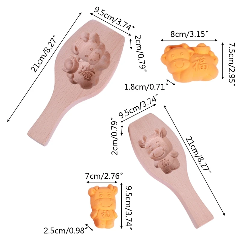 

Mooncake Mold Mid-autumn Festival Moon Cake Mold Cattle Shape Pastry Baking Tool