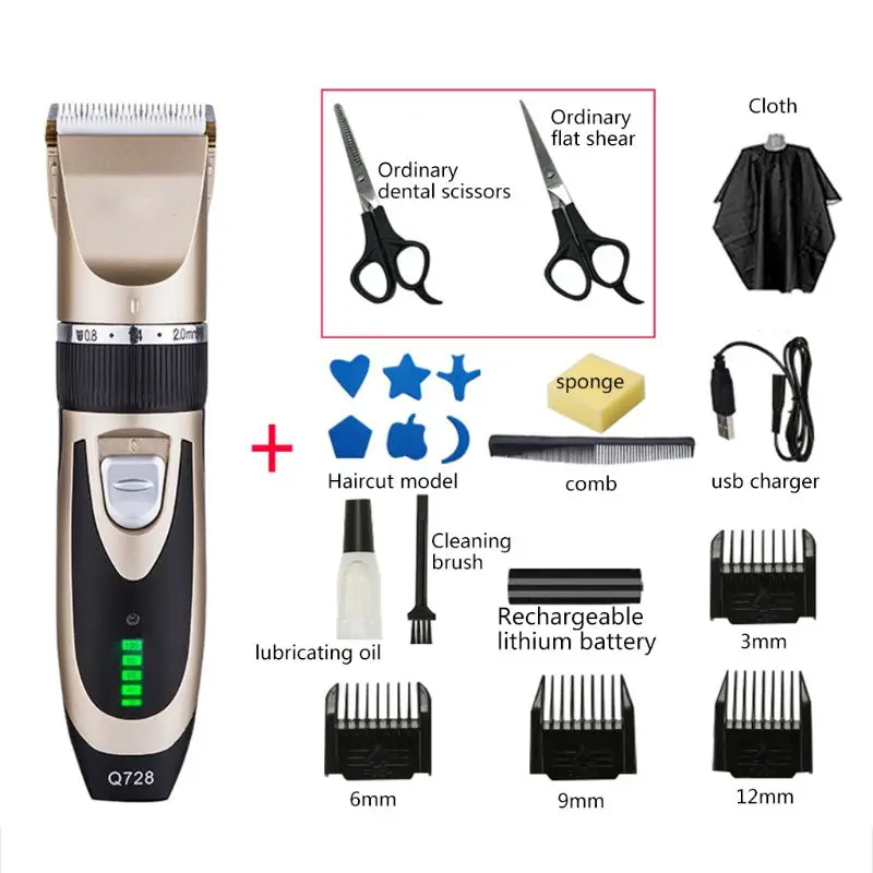 

Hair Trimmer Rechargeable Hair Clippers for Men Professional Hair Cutting Kit Power Display with Trimming Accessories Blade K3NE
