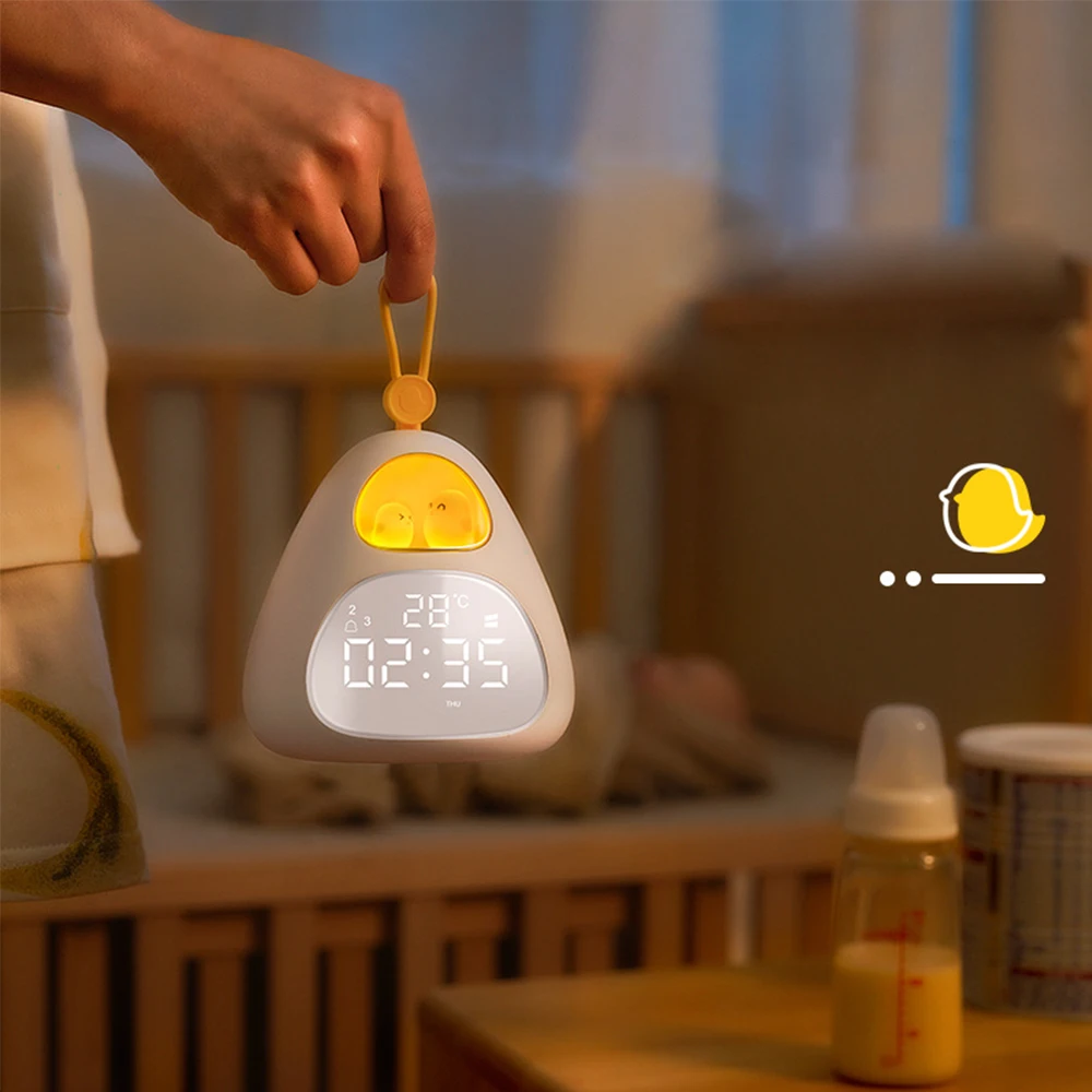 

LED Smart Bird Nest Time Alarm Clock Night Light Wake-up Bedside Lamp Bedroom Desktop Accompany Digital Sleeping Christmas Gifts