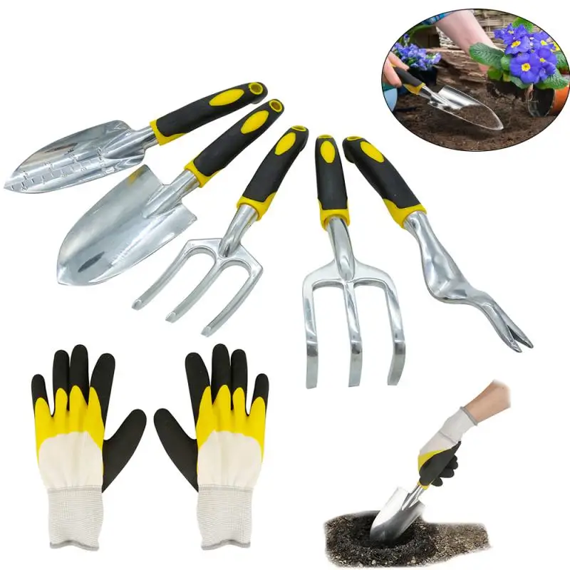 Garden Tool Hand Trowel Bonsai Shovel Rake,Cultivator,Weeder Tools With TPR Handle Home Mini Digging Suits Gardening Tool Set