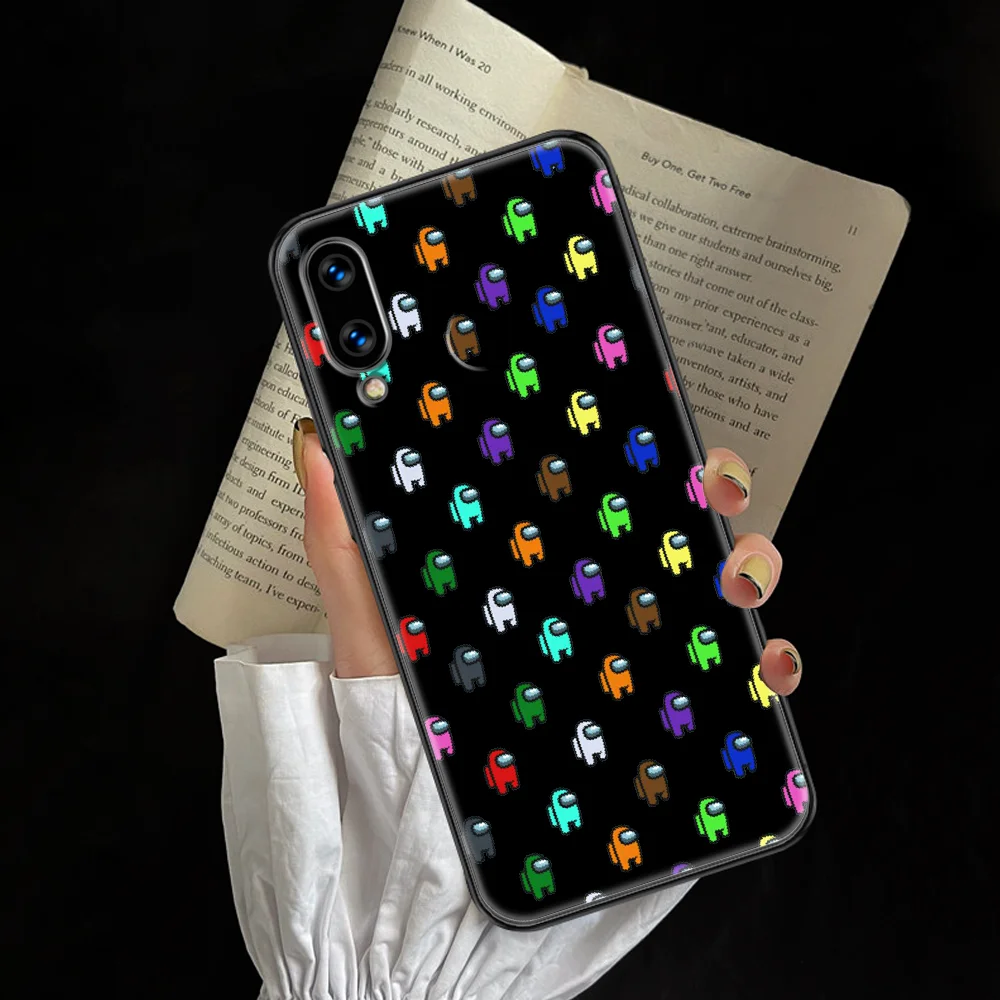

AmongS Game us Phone case For Huawei Honor 6 7 8 9 10 10i 20 A C X Lite Pro Play black painting cell cover trend hoesjes 3D back