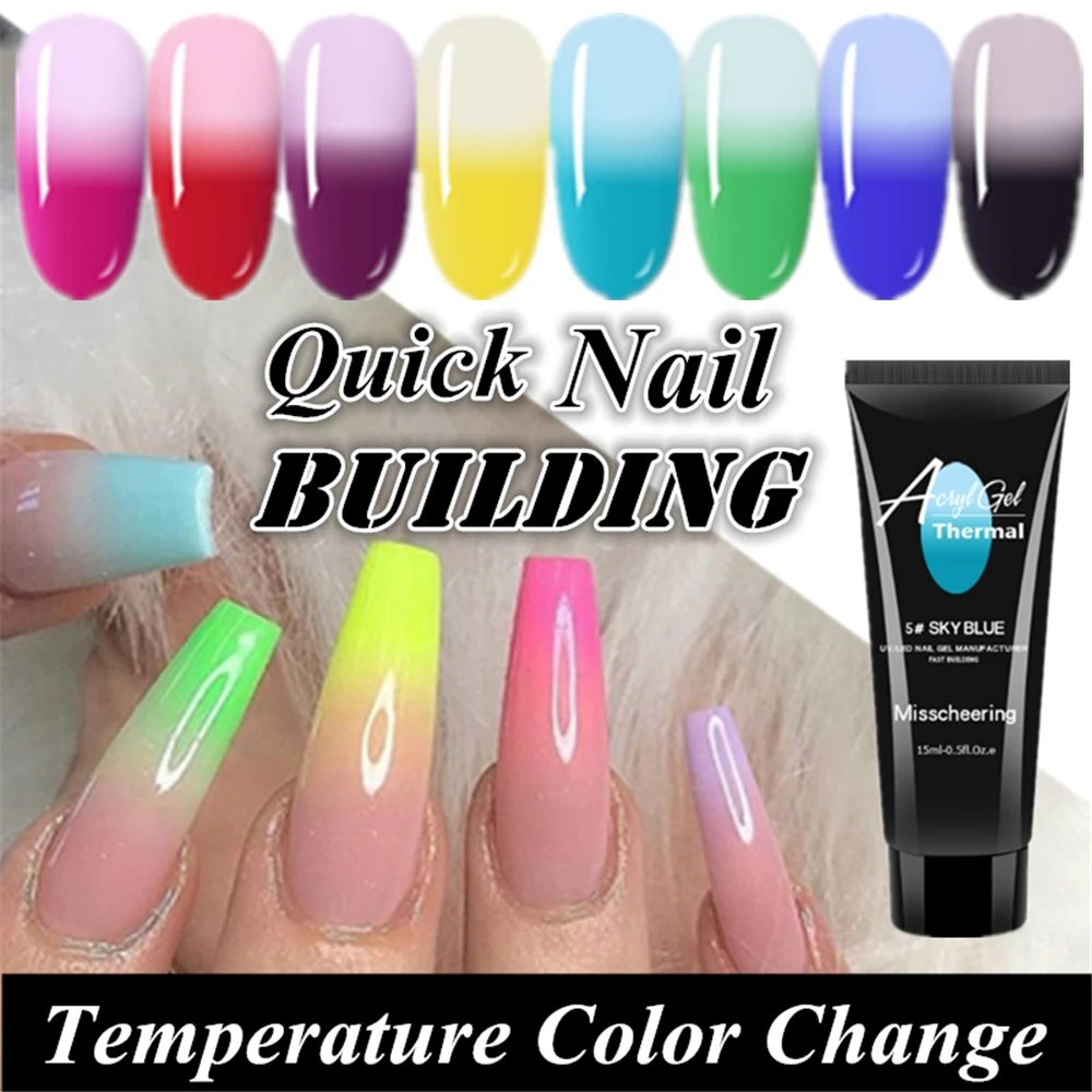 15 мл термальный полигель лак для наращивания ногтей 20 2 слоя температуры