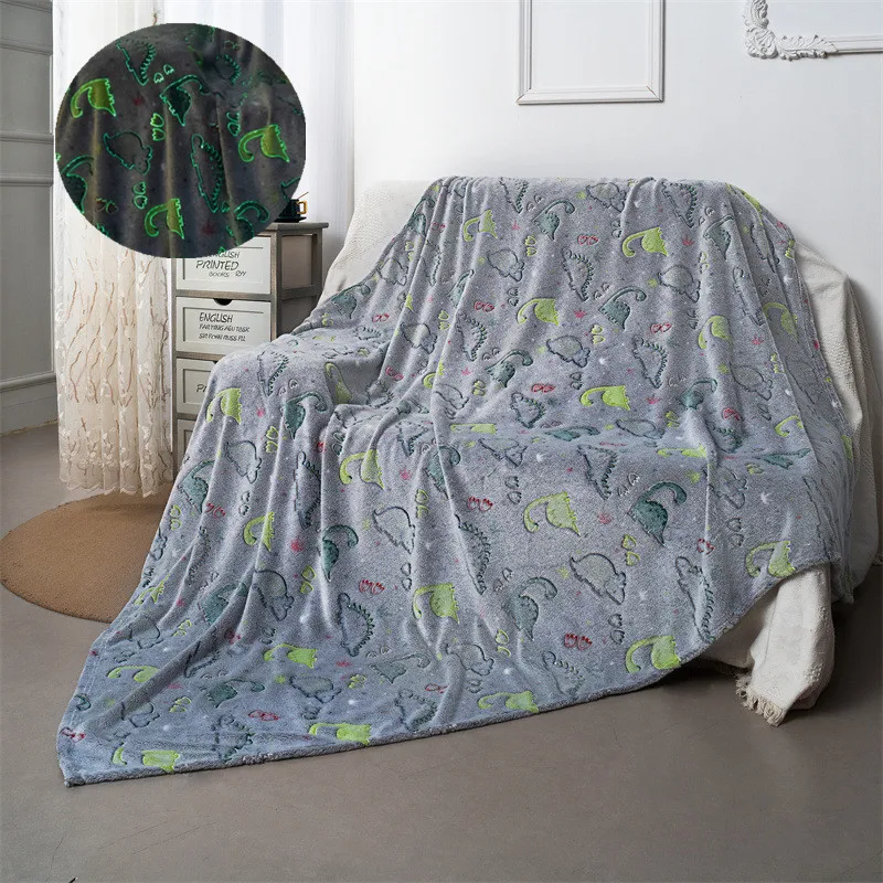 Диванное одеяло с мультяшным динозавром 150x200 см пушистая кровать клетка для
