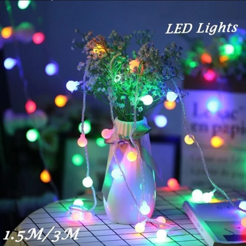 Светодиодная гирлянда с шариками USB-штекер для аккумуляторной батареи маленькая