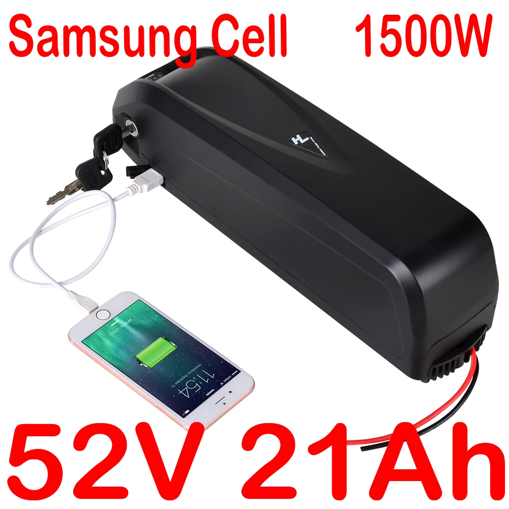 Литиевая батарея для электровелосипеда 52 в 10 А/ч 12 а/ч 13 15 18 20 Samsung Cell 1000 Вт 750 500 |