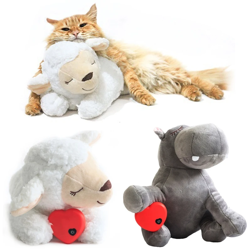 

Cute Animal Shape Heartbeat Puppy Behavioral Training Toy Plush Pet Comfortable Snuggle Anxiety Relief Sleep Aid Doll