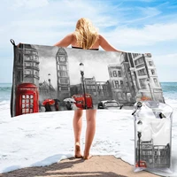 quick drying pocket towel london with big ben couple and umbrella portable water absorbent towel no pilling sports bath towel