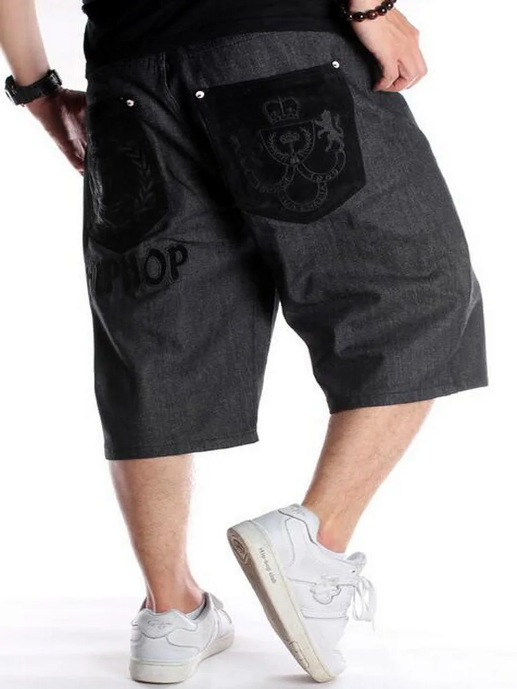 2021 Skateboard Jeans Men's Loose Calf-Length Pants Hip-hop Trendy Men's Thin Jeans Extra-large Size 30-46